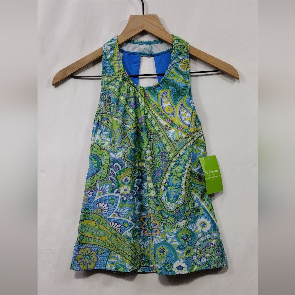 NWT Back Pocket Sports Paisley Tank Top Women's L Sporty Athlesure Outdoor